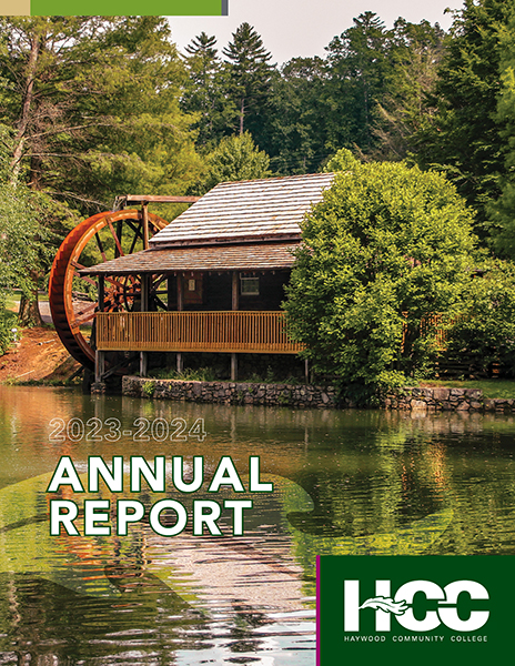 A picture of the HCC millhouse and pond in summer.